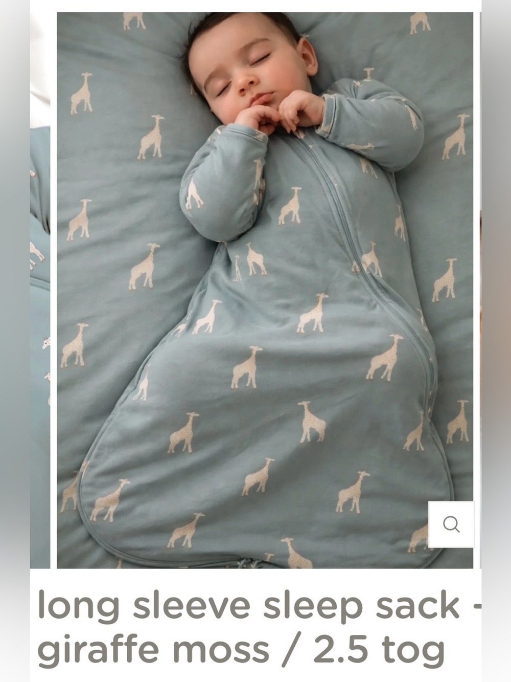 Blue Giraffe Moss Gunamuna Kids Sleep Sack Pajamas 2.5 TOG 18-24M